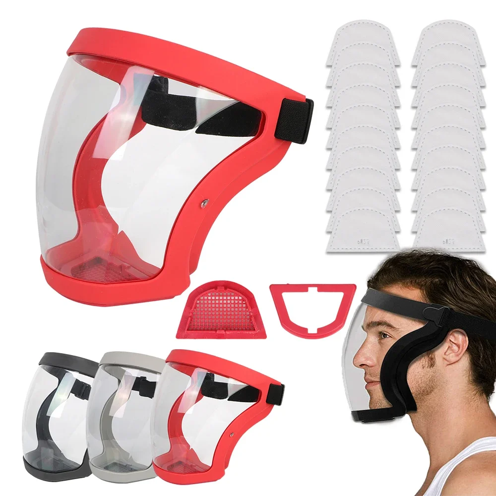 Full Face Shield Mask Transparent Head Eye Safety Protective Cover Glasses Screen Visors Dust WindProof Anti-Fog Kitchen Tools